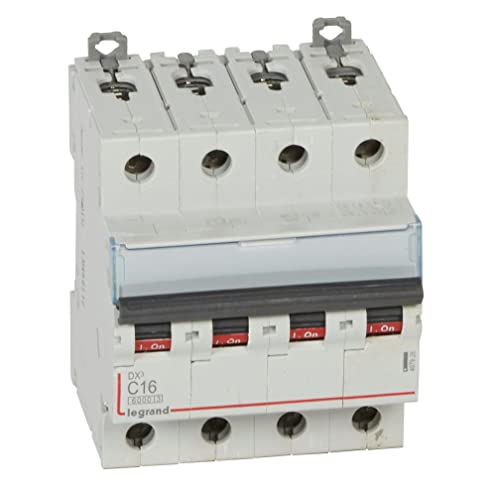 Legrand 407928E, Automatischer Magnetschalter, 4 P, 16 A, gebogen, 10 kA, 4 Modul, DX3 von Legrand