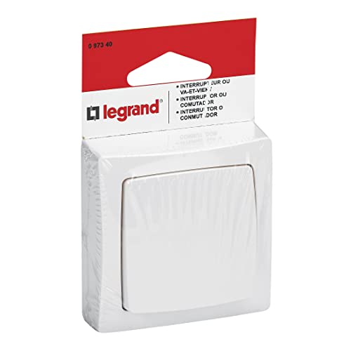 Legrand LEG97340 Ein-/Aus-/Zwei-Wege-Schalter, Aufputz, 2300 W bei 230 W, weiß von Legrand