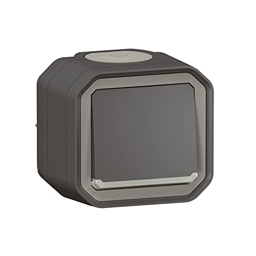 Legrand - Lichtschalter/Wechselschalter, wasserdicht, Plexo 10 A, komplett mit Kontrollleuchte für Aufputzmontage, Anthrazit Legrand - Lichtschalter/Wechselschalter, wasserdicht, Plexo 10 A, komplett mit Kontrollleuchte für Aufputzmontage, Anthrazit von Legrand