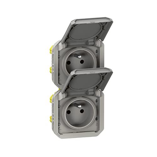 Legrand Plexo 069563L Steckdose – 2 x 2 P+T – vertikal – Grau von Legrand
