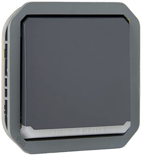Legrand - Schalter oder Wechselschalter, beleuchtet, wasserdicht, Plexo, 10 A, mit Gehäuse oder Trägerplatte, Anthrazit Legrand - Schalter oder Wechselschalter, beleuchtet, wasserdicht, Plexo, 10 A, mit Gehäuse oder Trägerplatte, Anthrazit von Legrand