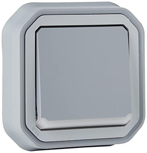 Legrand - Schalter oder Wechselschalter, wasserdicht, Plexo 10 A, komplett für Unterputzmontage, mit grauen Krallen von Legrand