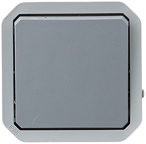 Legrand - Schalter oder Wechselschalter, wasserdicht, Plexo 10 A, mit Gehäuse oder Trägerplatte, grau von Legrand