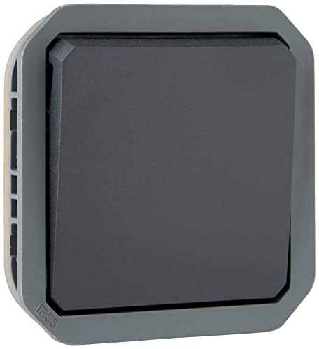 Legrand - Schalter oder Wechselschalter, wasserdicht, Plexo 10 A, zur Ausstattung eines Gehäuses oder einer Trägerplatte, anthrazitfarben von Legrand