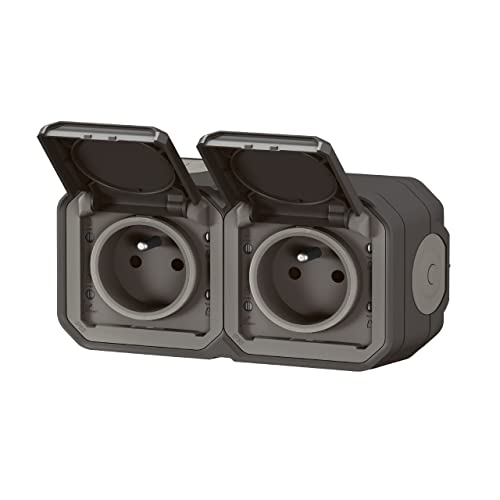 Legrand Steckdose doppelt, vorverdrahtet, 2 x 2P + T, 16 A, 250 V, wasserdicht, Plexo, Anthrazit IP55 IK08 Legrand Steckdose doppelt, vorverdrahtet, 2 x 2P + T, 16 A, 250 V, wasserdicht, Plexo, Anthrazit IP55 IK08 von Legrand