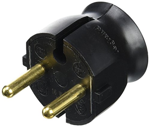 Legrand leg50184 Extra flacher Stecker ohne Erde Seitlicher Ausgang 16 A schwarz von Legrand