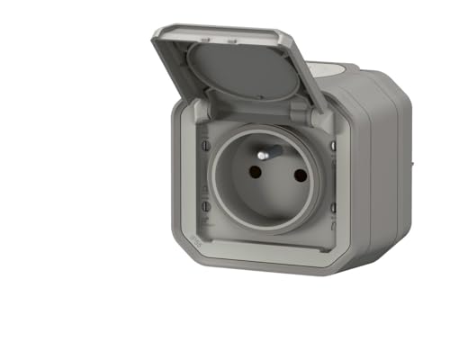 Steckdose 2P+T Legrand Wasserdicht Plexo Grau 16A 250V ~ IP55 IK08 Lieferung komplett für Aufputzbefestigung von Legrand