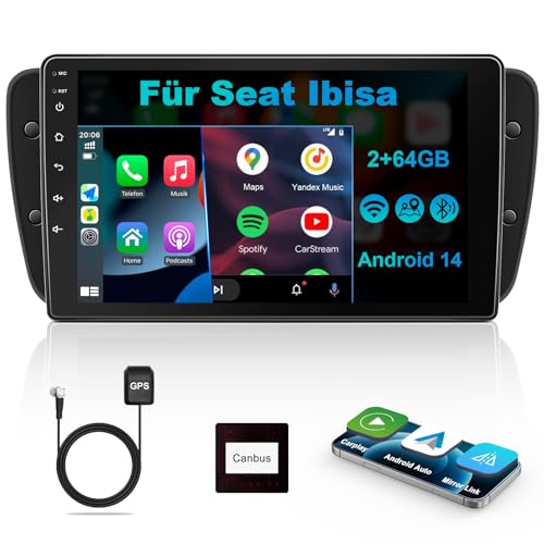 Lehwey Bluetooth Autoradio mit Bildschirm für Seat Ibiza 6j IV 2008-2014 mit Navi WLAN AM/FM, Apple Carplay, Android Auto, Lenkrad Strg, 2Din Android 14 Dab Auto Radio Touch Display 7 Zoll Lehwey Bluetooth Autoradio mit Bildschirm für Seat Ibiza 6j IV 2008-2014 mit Navi WLAN AM/FM, Apple Carplay, Android Auto, Lenkrad Strg, 2Din Android 14 Dab Auto Radio Touch Display 7 Zoll von Lehwey