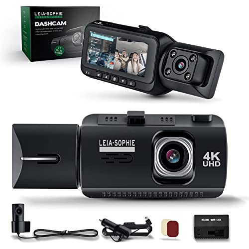 Dashcam 4K - Hochauflösende UHD Lens - Akkubetriebene Infrarot Nachtsicht Auto Kamera - 3,2 Zoll IPS-Display - Hitze- und Kältebeständig - USB-Kabel + Autoladekabel - Deutscher Händler von Leia-Sophie Green Line