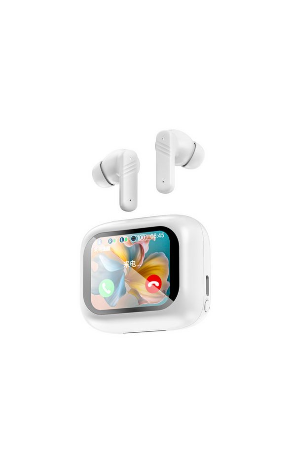 Leicke LEICKE Twin Mini Touch Bluetooth Kopfhörer mit Display-Case EP20512 Bluetooth-Kopfhörer (Siri, Google Assistant, Touchscreen Ladecase, USB-C, Bluetooth, In-Ear Headset) von Leicke