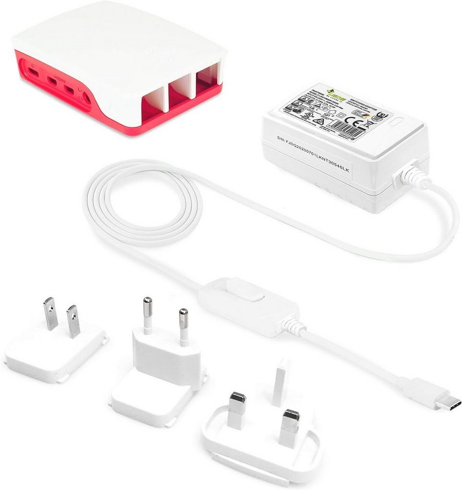 Leicke Raspberry pi4 Model B+Netzteil ULL Switching Adaptor Ladegerät 5.1V3A Universal-Netzteil (mit offiziellem Gehäuse RPI4-CASE-RW 1876751, KSA-15E-051300HE, TÜV) von Leicke