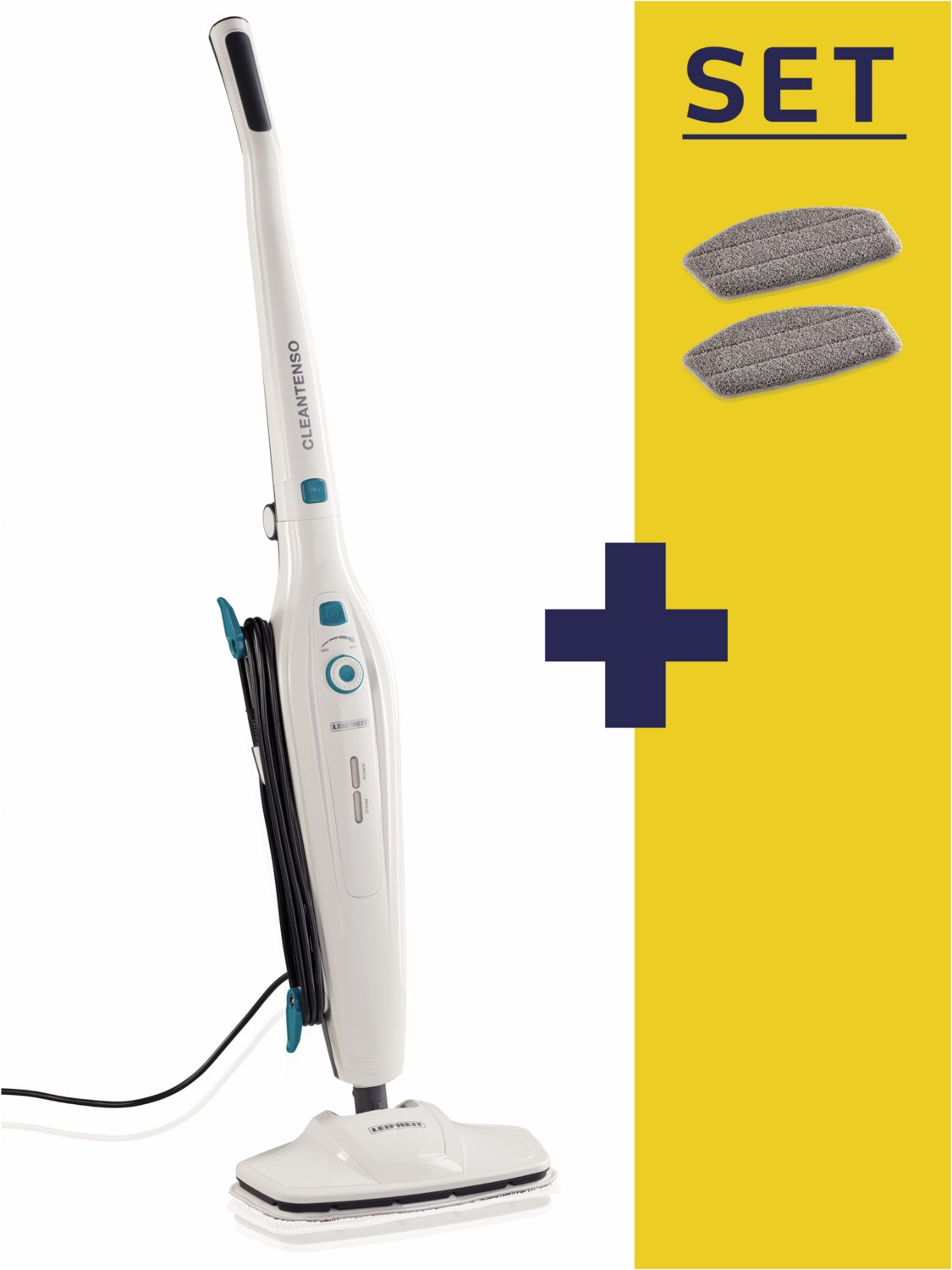 Set CleanTenso mit 2 Ersatzpads Dampfreiniger weiß Set CleanTenso mit 2 Ersatzpads Dampfreiniger weiß von Leifheit