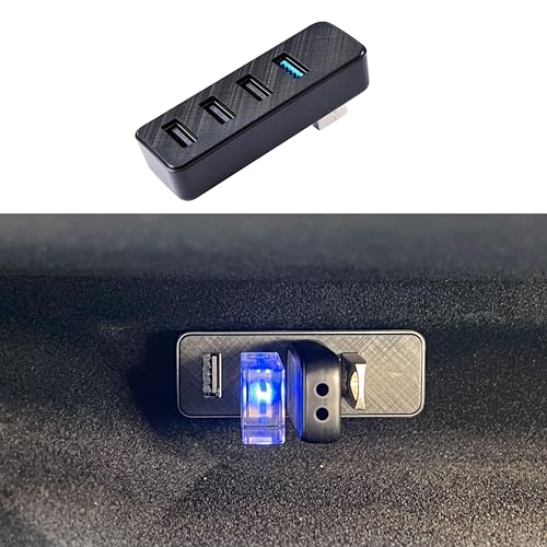 Leikaendi Handschuhfach USB Hub für Tesla 2024-2025 Model 3 Highland & Neue Model Y Juniper, 4-in-1 Handschuhbox Docking Station Zubehör für Dashcam Flash Drive Ladegerät Datenübertragung Spiele Musik von Leikaendi