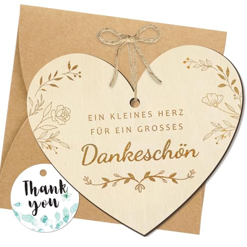 Dankeskarte Holz „Ein Kleines Herz Für Ein Grosses Dankeschön“ Herzform mit Umschläge Karte zum Selber Beschriften Geschenk Grußkarte Danke Karte zur Hochzeit Geburtstag Jahrestag Geburt Baby Dankeskarte Holz „Ein Kleines Herz Für Ein Grosses Dankeschön“ Herzform mit Umschläge Karte zum Selber Beschriften Geschenk Grußkarte Danke Karte zur Hochzeit Geburtstag Jahrestag Geburt Baby von Leikedun
