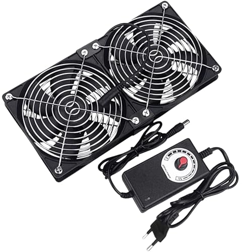 120mm Gehäuselüfter, 12V Computer Lüfter mit Geschwindigkeitskontrolle, Ventilator Dual Kugellager, Axiallüfter, Lüfter Leise für PC Laptop, TV, Radio, Router, Chassis Cabinet Server 120mm Gehäuselüfter, 12V Computer Lüfter mit Geschwindigkeitskontrolle, Ventilator Dual Kugellager, Axiallüfter, Lüfter Leise für PC Laptop, TV, Radio, Router, Chassis Cabinet Server von Leikurvo