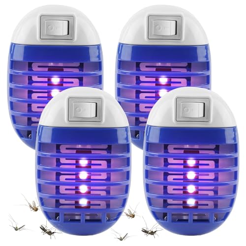 4 Stück Mückenlampe, Insektenvernichter Elektrischer Elektrisch Insekten Mückenfalle Keine giftige Mückenvernichterlampe für Innen Schlafzimmer Küche Büro von Leikurvo