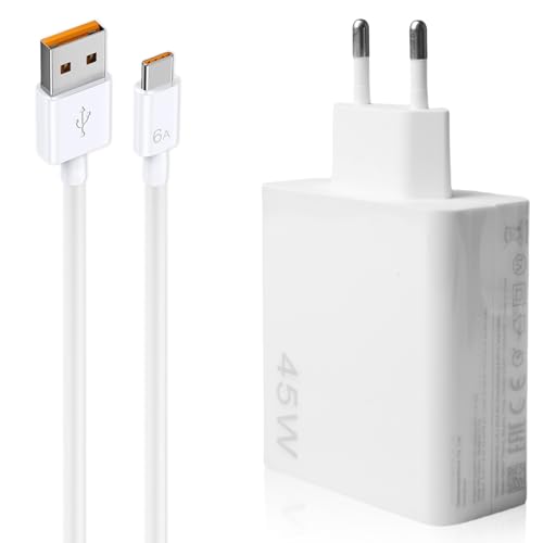 45W Ladegerät mit USB C Kabel für Xiaomi, Schnellladegerät USB Power Handy Ladegeräte, Schnelllade Adapter USB Netzteil 1 Meter Ladekabel Typ C für Xiaomi Redmi Note 14 13 12 11 Pro 45W Ladegerät mit USB C Kabel für Xiaomi, Schnellladegerät USB Power Handy Ladegeräte, Schnelllade Adapter USB Netzteil 1 Meter Ladekabel Typ C für Xiaomi Redmi Note 14 13 12 11 Pro von Leikurvo