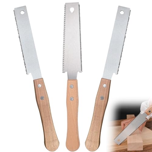 Japanische Handsäge, Zweischneidig Leichte Zugsäge 6-Zoll, SK-5 Stahl Holzsäge 11/17 TPI Japanische Säge Feinsäge Zugsäge für Holzbearbeitung & Heimwerker, 2 Einseitige Sägen + 1 Doppelseitige Sägen Japanische Handsäge, Zweischneidig Leichte Zugsäge 6-Zoll, SK-5 Stahl Holzsäge 11/17 TPI Japanische Säge Feinsäge Zugsäge für Holzbearbeitung & Heimwerker, 2 Einseitige Sägen + 1 Doppelseitige Sägen von Leikurvo