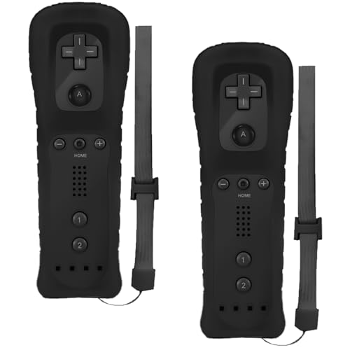 Leikurvo 2x Wii-Fernbedienung, Gamecontroller Wii Controller Wireless Remote Bewegungssensor Vernbedinung Ersatz Gamepad Controller für Wii & Wii-Konsole, mit Silikonhülle und Handschlaufe(Schwarz) Leikurvo 2x Wii-Fernbedienung, Gamecontroller Wii Controller Wireless Remote Bewegungssensor Vernbedinung Ersatz Gamepad Controller für Wii & Wii-Konsole, mit Silikonhülle und Handschlaufe(Schwarz) von Leikurvo