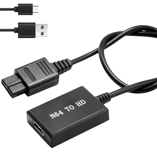 Leikurvo N64 zu HDMI Konverter Adapter: HDMI konverter N64 zu HD 1080P geeignet für Spielekonsole SNES/NGC/SFC zu HDMI High Definition Konverter, Unterstützt PAL/NTSC von Leikurvo
