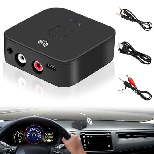 NFC Bluetooth 5.0 Empfänger, Bluetooth Audio Adapter für Stereoanlage, HiFi Wireless Audio Adapter Receiver mit 3.5mm AUX Cinch Buchse für Digitale Produkte mit Bluetooth/NFC-Funktion NFC Bluetooth 5.0 Empfänger, Bluetooth Audio Adapter für Stereoanlage, HiFi Wireless Audio Adapter Receiver mit 3.5mm AUX Cinch Buchse für Digitale Produkte mit Bluetooth/NFC-Funktion von Leikurvo