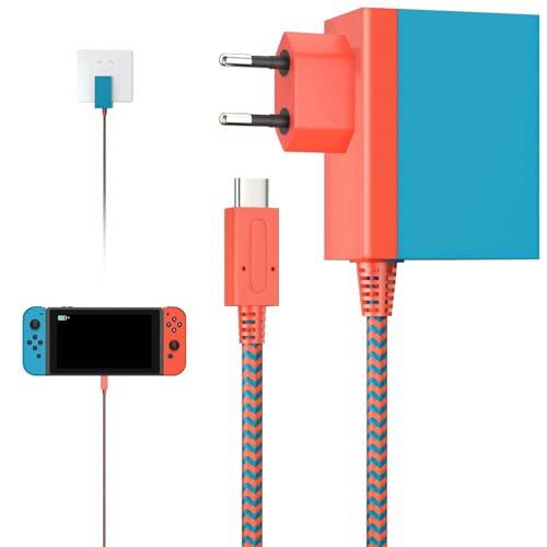 Netzteil für Switch AC Adapter: 15 V/2,6 A Netzteil für Switch Schnelles Aufladen Accessories kompatibel mit Nintendo Switch/OLED/Lite, Unterstützt TV-Modus von Leikurvo