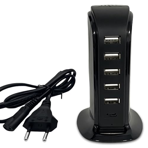 USB Ladegerät Mehrfach, 6-Port Multi Ladestation Netzteil Mehrere Desktop Ladegerät Mit Netzkabel, Quick Charge Kompatibel Mit Headset, Handy, Tablet, Smartphone (EU) USB Ladegerät Mehrfach, 6-Port Multi Ladestation Netzteil Mehrere Desktop Ladegerät Mit Netzkabel, Quick Charge Kompatibel Mit Headset, Handy, Tablet, Smartphone (EU) von Leikurvo