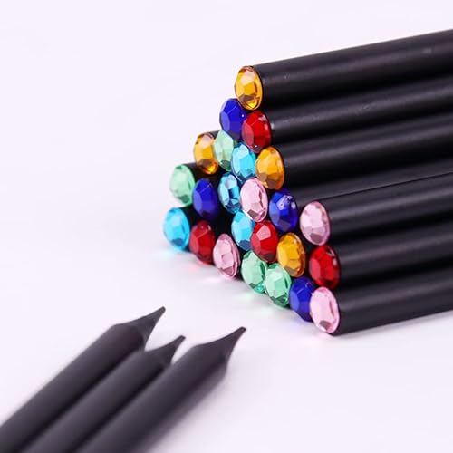 Leilei Bleistift mit schwarzer Stange, HB-Bleistift mit bunten Diamanten, Kawaii, Schule, Malen, Zeichnen, Schreiben, Kinder, 12 Stück von Leilei