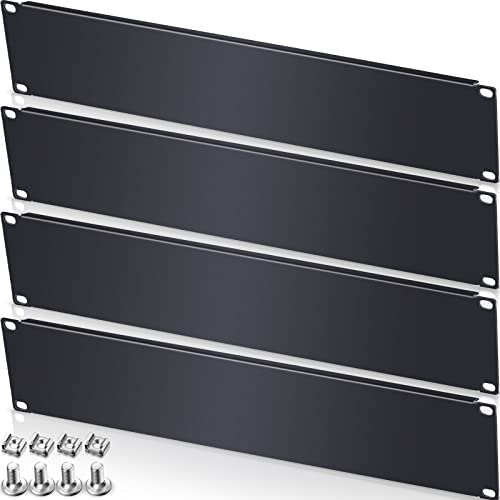10 Stück Blindplatte Metall Rack Mount Filler Panel Blank Rack Mount Panel Flat Panel Metall zerlegt Blindplatte für 19 Zoll Server Rack Schrank oder Gehäuse (2 U) von Leinuosen