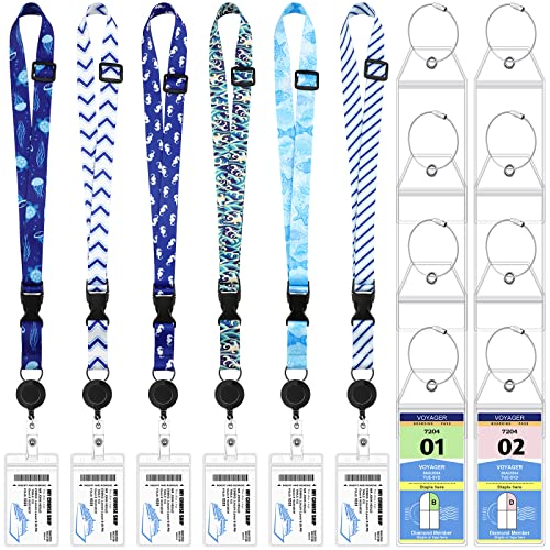 Kreuzfahrt-Umhängeband, verstellbar, mit einziehbarer Rolle, wasserdicht, für Ausweise, Gepäckanhänger für alle Cruise Essentials Zubehör (Meerestier), 18 Stück von Leinuosen
