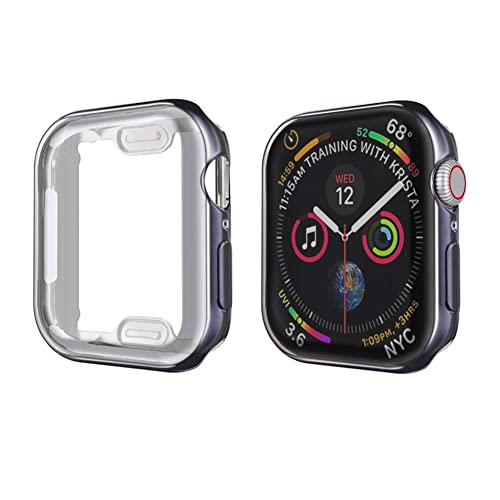 Case Hülle mit Displayschutz Kompatibel mit Apple Watch Series 6/5/4/SE 40mm, TPU Rundum Schutzhülle Ultradünne Weiche Schutz Case für iWatch Series 6/5/4/SE 40mm - Grau von Leishouer