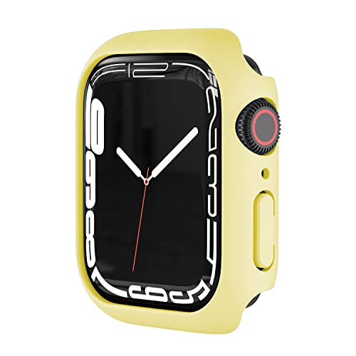 Case kompatibel mit Apple iWatch 38/40/41/42/44/45mm Rahmen Schutzhülle,Extrem Dünne Gehäuserahmen Schutzhülle gegen Kratzer Stoßfänger Schutz Case für iwatch 7 6 5 4 3 2 SE - Gelb 44mm von Leishouer