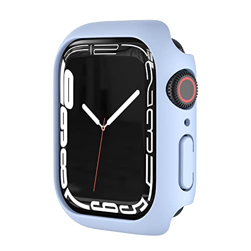 Case kompatibel mit Apple iWatch 38/40/41/42/44/45mm Rahmen Schutzhülle,Extrem Dünne Gehäuserahmen Schutzhülle gegen Kratzer Stoßfänger Schutz Case für iwatch 7 6 5 4 3 2 SE - Hellblau 45mm von Leishouer