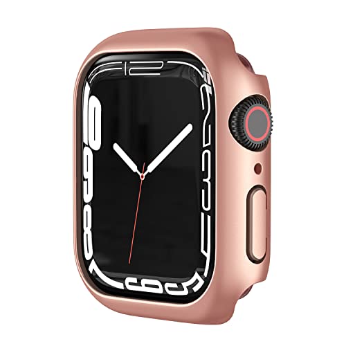 Case kompatibel mit Apple iWatch 38/40/41/42/44/45mm Rahmen Schutzhülle,Extrem Dünne Gehäuserahmen Schutzhülle gegen Kratzer Stoßfänger Schutz Case für iwatch 7 6 5 4 3 2 SE - Helle Rose 45mm von Leishouer