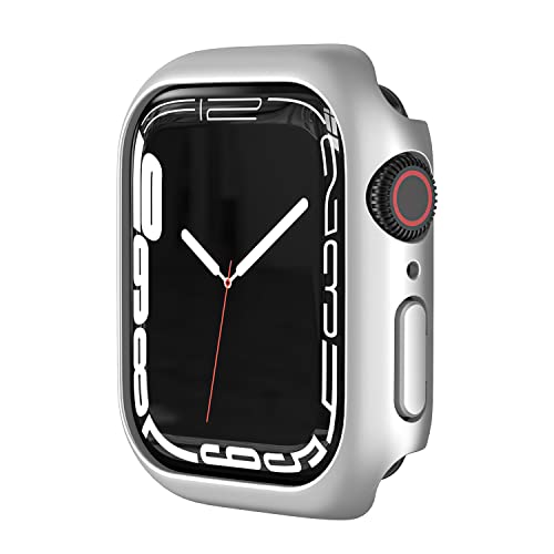 Case kompatibel mit Apple iWatch 38/40/41/42/44/45mm Rahmen Schutzhülle,Extrem Dünne Gehäuserahmen Schutzhülle gegen Kratzer Stoßfänger Schutz Case für iwatch 7 6 5 4 3 2 SE - Helles Silber 42mm von Leishouer