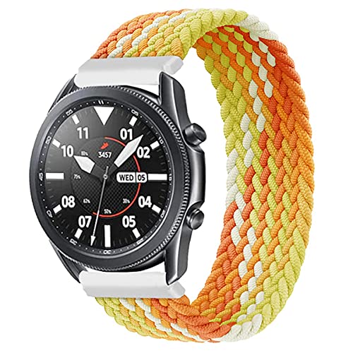 Geflochtener Solo Loop Strap für Samsung Galaxy Watch 6 5 4 40/44/42/46/43/47mm/Galaxy Watch 5 Pro Armband Dehnbare Verflochtenen Nylon Sport Ersatzband 20mm Elastic Watch Band Duftende Orange M von Leishouer