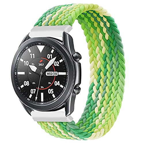 Geflochtener Solo Loop Strap für Samsung Galaxy Watch 6 5 4 40/44/42/46/43/47mm/Galaxy Watch 5 Pro Armband Dehnbare Verflochtenen Nylon Sport Ersatzband 20mm Elastic Watch Band Limettengrün M von Leishouer