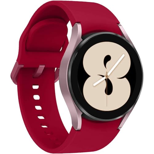 Kompatibel mit Samsung Galaxy Watch 4 40 mm 42 mm 44 mm 46 mm 3 41 mm Armbänder 20 mm Ersatzband aus weichem Silikon Sport Strap für Galaxy Watch 42 mm Active 2 40 mm 44 mm, Rotwein Kompatibel mit Samsung Galaxy Watch 4 40 mm 42 mm 44 mm 46 mm 3 41 mm Armbänder 20 mm Ersatzband aus weichem Silikon Sport Strap für Galaxy Watch 42 mm Active 2 40 mm 44 mm, Rotwein von Leishouer