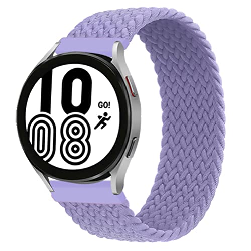 Leishouer Geflochtener Solo Loop Strap Kompatibel mit Samsung Galaxy Watch 3 45mm/Galaxy Watch 46mm/Gear S3 Armband Dehnbare Verflochtenen Nylon Sport Ersatzband 22mm Elastic Watch Band(Lavendel,S) von Leishouer