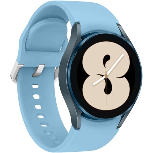 Leishouer Kompatibel mit Samsung Galaxy Watch 4 40 mm 42 mm 44 mm 46 mm 3 41 mm Armbänder 20 mm Ersatzband aus weichem Silikon Sport Band für Galaxy Watch 42 mm Active 2 40 mm 44 mm, Hellblau von Leishouer