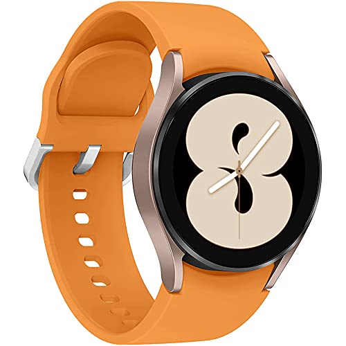 Leishouer Kompatibel mit Samsung Galaxy Watch 4 40 mm 42 mm 44 mm 46 mm 3 41 mm Armbänder 20 mm Ersatzband aus weichem Silikon, Sportarmband für Galaxy Watch 42 mm Active 2 40 mm 44 mm, Hellorange von Leishouer