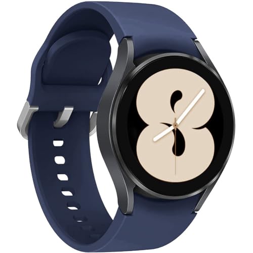 Leishouer Kompatibel mit Samsung Galaxy Watch 4 40 mm 42 mm 44 mm 46 mm 3 41 mm Armbänder 20 mm Ersatzband aus weichem Silikon, Sportarmband für Galaxy Watch 42 mm Active 2 40 mm 44 mm, Nachtblau von Leishouer