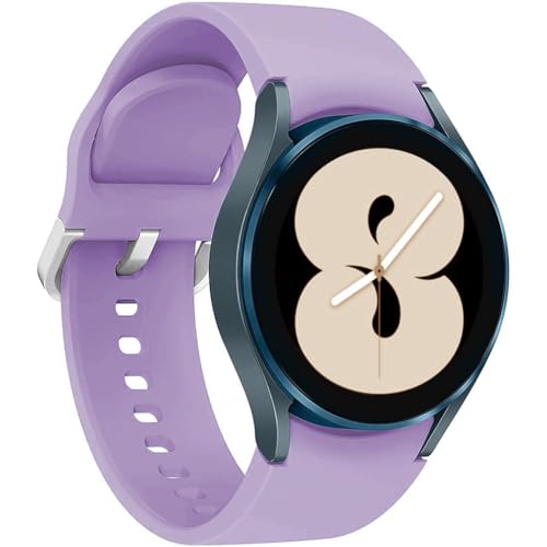 Leishouer Kompatibel mit Samsung Galaxy Watch 4 40 mm 42 mm 44 mm 46 mm 3 41 mm Armbänder 20 mm Ersatzband aus weichem Silikon Sport Band für Galaxy Watch 42 mm Active 2 40 mm 44 mm, Violett von Leishouer