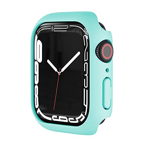 Leishouer Leishouer kompatibel für Apple iWatch Case 38mm 40mm 42mm 44mm 41mm 45mm Stoßfängerabdeckung, harter PC-Schutzrahmen für iWatch Serie 7/6/5/4/3/2/1/SE – 44 mm Hellblau von Leishouer