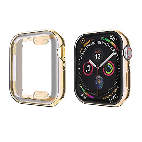 Leishouer Soft Case Compatible for Apple Watch Series 3 38mm Screen Protector All Around Protective Case High Definition Ultra-Thin Cover for iWatch Series 3 38mm - Gold von Leishouer