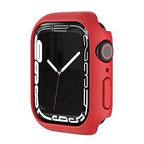 Leishouer kompatibel für Apple iWatch Gehäuse 38 mm 40 mm 42 mm 44 mm 41 mm 45 mm Bumper Cover, harter PC-Schutzrahmen für iWatch Serie 7/6/5/4/3/2/1/SE – 41 mm rot von Leishouer