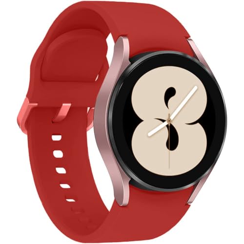 Uhrenarmband Kompatibel mit Samsung Galaxy Watch 6 5 4 40mm 42mm 44mm 46mm 43mm 47mm 5 Pro 45mm Armband 20mm Ersatz Uhrenarmband Silikon Sportarmband for Galaxy Watch Active 2 40mm 44mm Official red von Leishouer
