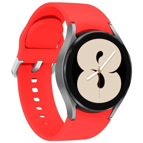 Uhrenarmband Kompatibel mit Samsung Galaxy Watch 6 5 4 40mm 42mm 44mm 46mm 43mm 47mm 5 Pro 45mm Armband 20mm Ersatz Uhrenarmband Silikon Sportarmband for Galaxy Watch Active 2 40mm 44mm Red von Leishouer