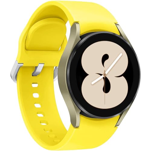Uhrenarmband Kompatibel mit Samsung Galaxy Watch 6 5 4 40mm 42mm 44mm 46mm 43mm 47mm 5 Pro 45mm Armband 20mm Ersatz Uhrenarmband Silikon Sportarmband for Galaxy Watch Active 2 40mm 44mm Yellow von Leishouer