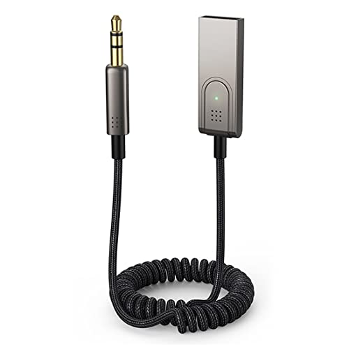 Aux Bluetooth Adapter Auto, USB Bluetooth 5.1 Empfänger mit Mikrofon für KFZ Musik & Freisprechenanruf, Bloototh Adapter Auto für Heimstereo, Lautsprecher, Verstärker, Smartphone, PC usw. Aux Bluetooth Adapter Auto, USB Bluetooth 5.1 Empfänger mit Mikrofon für KFZ Musik & Freisprechenanruf, Bloototh Adapter Auto für Heimstereo, Lautsprecher, Verstärker, Smartphone, PC usw. von Leismy